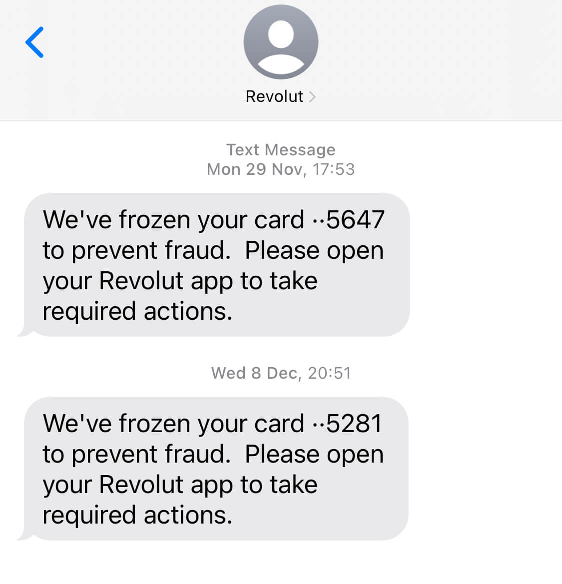 revolut fraud sms